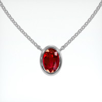 0.70 Ct. Ruby Necklace, Platinum 950 1