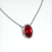 0.70 Ct. Ruby Necklace, 14K White Gold 2