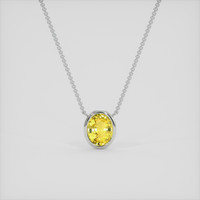 1.35 Ct. Yellow Sapphire Necklace, 14K White Gold 1