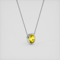 1.35 Ct. Yellow Sapphire Necklace, 14K White Gold 2