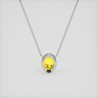 1.35 Ct. Yellow Sapphire Necklace, 14K White Gold 4