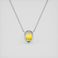 0.79 Ct. Yellow Sapphire Necklace, 14K White Gold 4