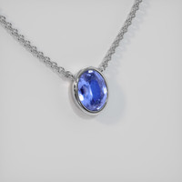1.72 Ct. Blue Sapphire Necklace, 18K White Gold 2