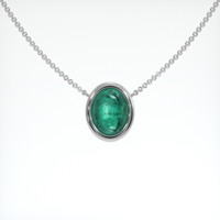 1.84 Ct. Emerald Necklace, 18K White Gold 1