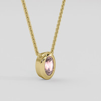 0.31 Ct. Padparadscha Sapphire Necklace, 10K Yellow Gold 2