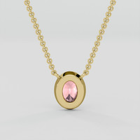 0.31 Ct. Padparadscha Sapphire Necklace, 10K Yellow Gold 4