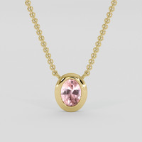 0.31 Ct. Padparadscha Sapphire Necklace, 14K Yellow Gold 1
