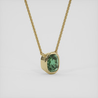 0.90 Ct. Green Sapphire Necklace, 14K Yellow Gold 2
