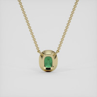 0.90 Ct. Green Sapphire Necklace, 14K Yellow Gold 4