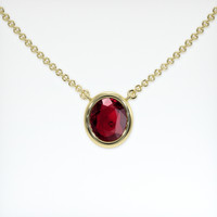 0.62 Ct. Ruby Necklace, 18K Yellow Gold 1