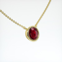 0.62 Ct. Ruby Necklace, 18K Yellow Gold 2