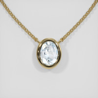0.49 Ct. Blue Sapphire Necklace, 18K Yellow Gold 1