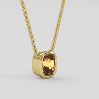 2.48 Ct. Orangish Yellow Sapphire Necklace, 18K Yellow Gold 2