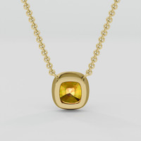 2.48 Ct. Orangish Yellow Sapphire Necklace, 18K Yellow Gold 4