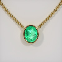3.71 Ct. Emerald Necklace, 18K Yellow Gold 1