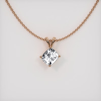 0.56 Ct. White Sapphire Pendant, 14K Rose Gold 1
