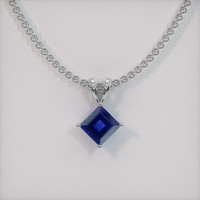 1.33 Ct. Sapphire Pendant, 14K White Gold 1