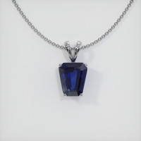 3.43 Ct. Sapphire Pendant, 14K White Gold 1