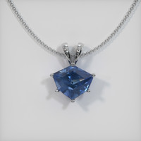 1.84 Ct. Sapphire Pendant, 14K White Gold 1