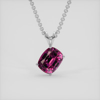 2.56 Ct. Purplish Pink Rhodolite Garnet Pendant, 14K White Gold 1