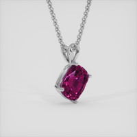 2.56 Ct. Purplish Pink Rhodolite Garnet Pendant, 14K White Gold 2