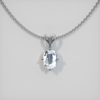 0.78 Ct. Sapphire Pendant, 14K White Gold 1