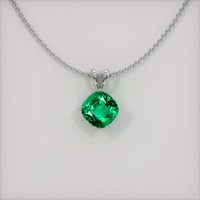 6.01 Ct. Emerald  Pendant - 18K White Gold