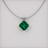 2.42 Ct. Emerald Pendant, 18K White Gold 1
