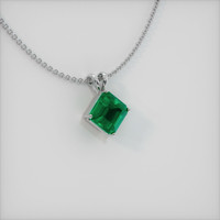 2.42 Ct. Emerald Pendant, 18K White Gold 2