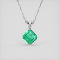 1.93 Ct. Emerald Pendant, 18K White Gold 1