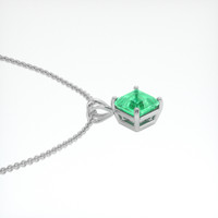 2.00 Ct. Emerald Pendant, 18K White Gold 3