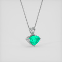 1.55 Ct. Emerald Pendant, 18K White Gold 2