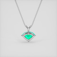 1.55 Ct. Emerald Pendant, 18K White Gold 4