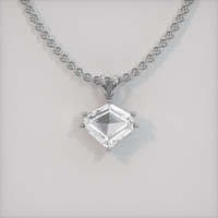 2.02 Ct. White Sapphire Pendant, 18K White Gold 1