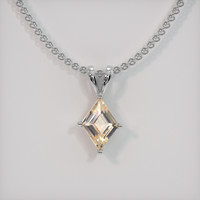 1.06 Ct. Peach Sapphire Pendant, 18K White Gold 1