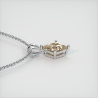 1.06 Ct. Peach Sapphire Pendant, 18K White Gold 3