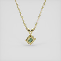 0.97 Ct. Bluish Green Sapphire Pendant, 14K Yellow Gold 4