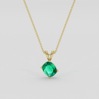 1.07 Ct. Emerald Pendant, 18K Yellow Gold 1