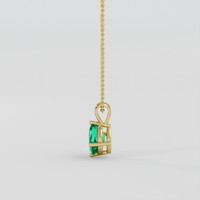 1.07 Ct. Emerald Pendant, 18K Yellow Gold 3