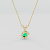 1.07 Ct. Emerald Pendant, 18K Yellow Gold 4