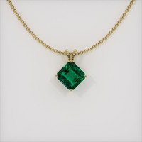 2.42 Ct. Emerald Pendant, 18K Yellow Gold 1