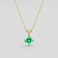 1.17 Ct. Emerald Pendant, 18K Yellow Gold 1