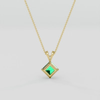 1.17 Ct. Emerald Pendant, 18K Yellow Gold 4