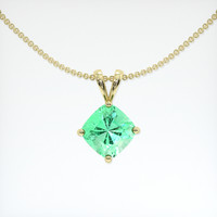 1.65 Ct. Emerald Pendant, 18K Yellow Gold 1