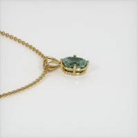 0.52 Ct. Bluish Green Sapphire Pendant, 18K Yellow Gold 3