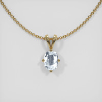 0.78 Ct. Sapphire Pendant, 18K Yellow Gold 1