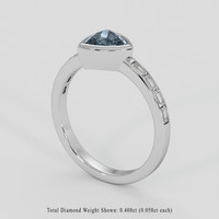 1.32 Ct. Greyish Blue Sapphire Ring, Platinum 950 2
