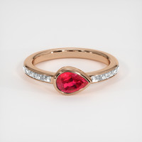 0.76 Ct. Ruby Ring, 14K Rose Gold 1