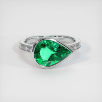 3.07 Ct. Emerald Ring, 18K White Gold 1