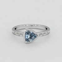 1.32 Ct. Greyish Blue Sapphire Ring, 18K White Gold 1